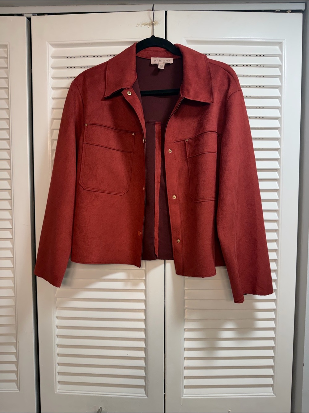 Philosophy Brick Red Faux Leather Jacket